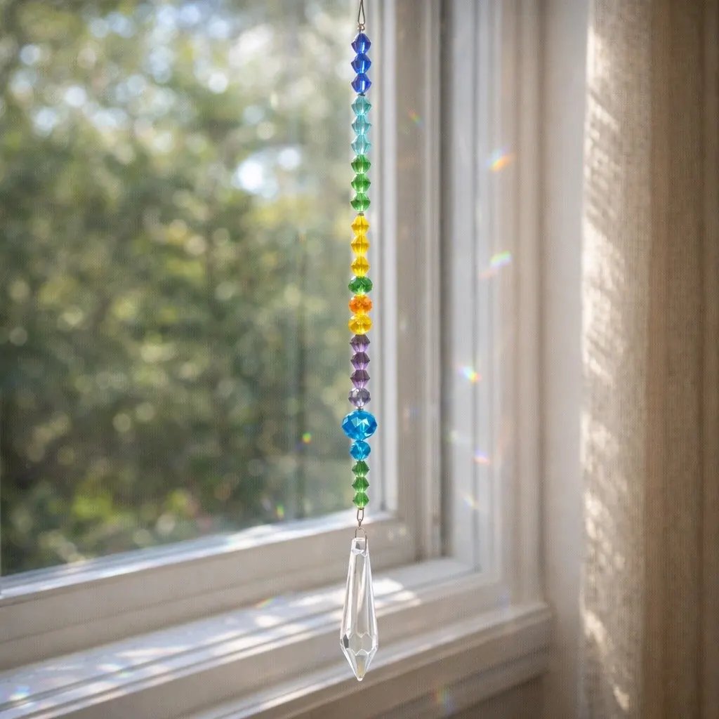 Rainbow Crystal Prism Drop Suncatcher - Image 3