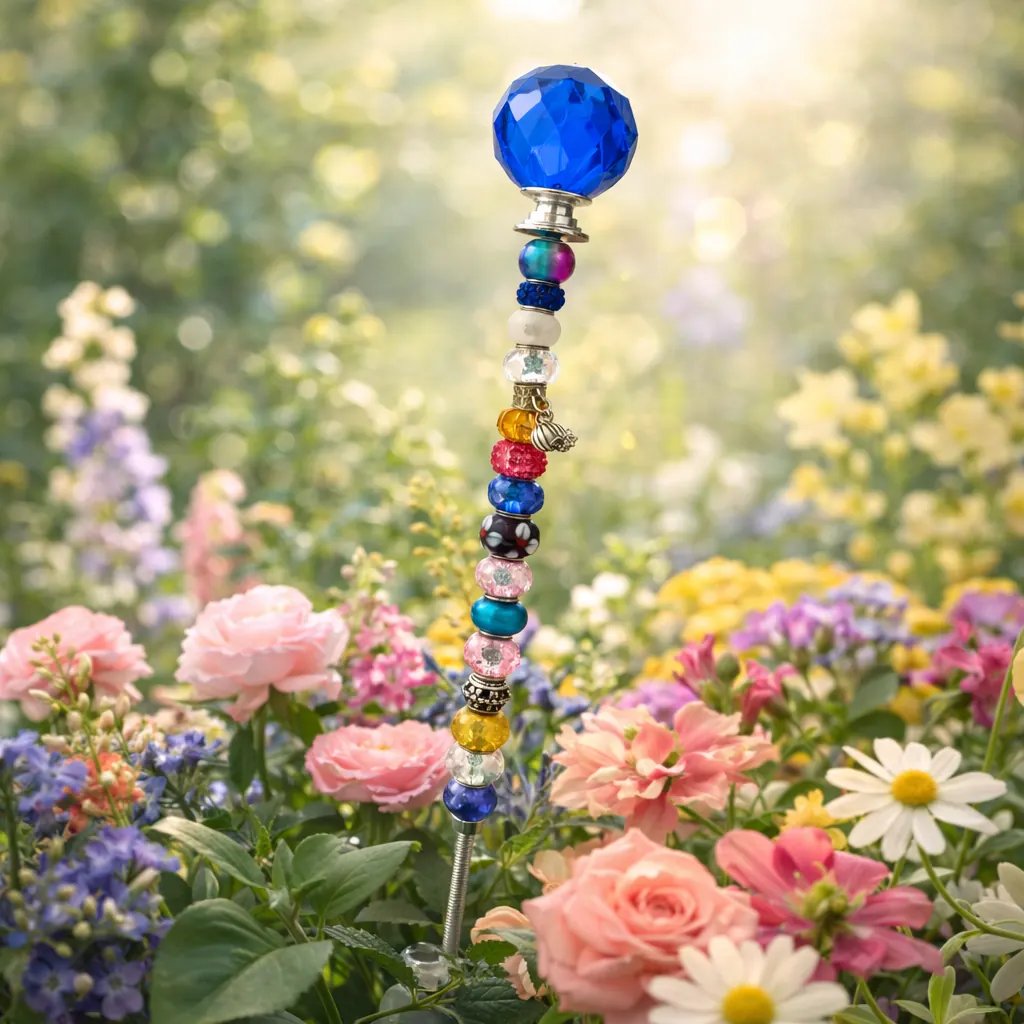 Crystal Fairy Wand Suncatcher with Blue Crystal Topper - Image 2