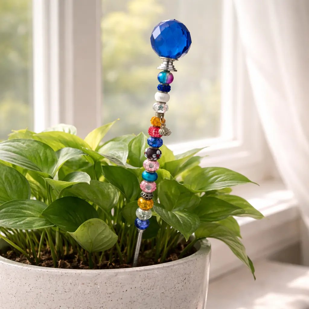 Crystal Fairy Wand Suncatcher with Blue Crystal Topper - Image 3